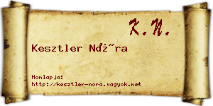 Kesztler Nóra névjegykártya